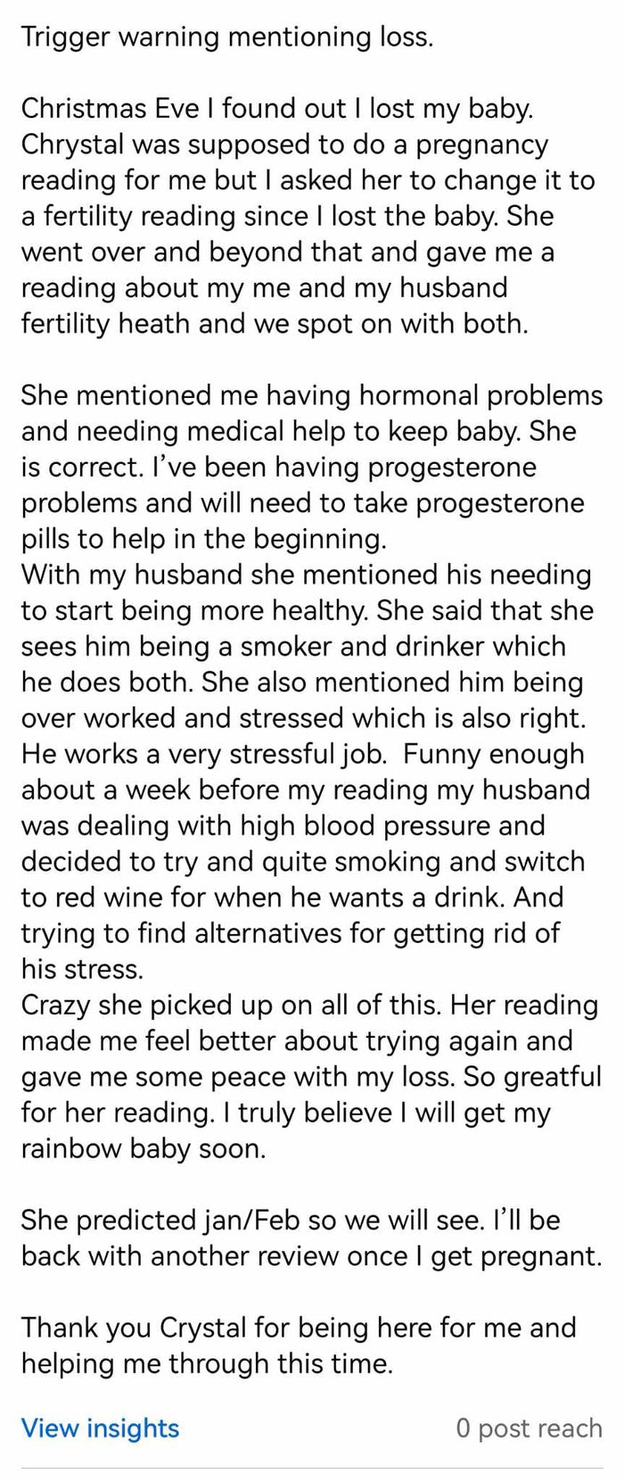 Customer review screenshot