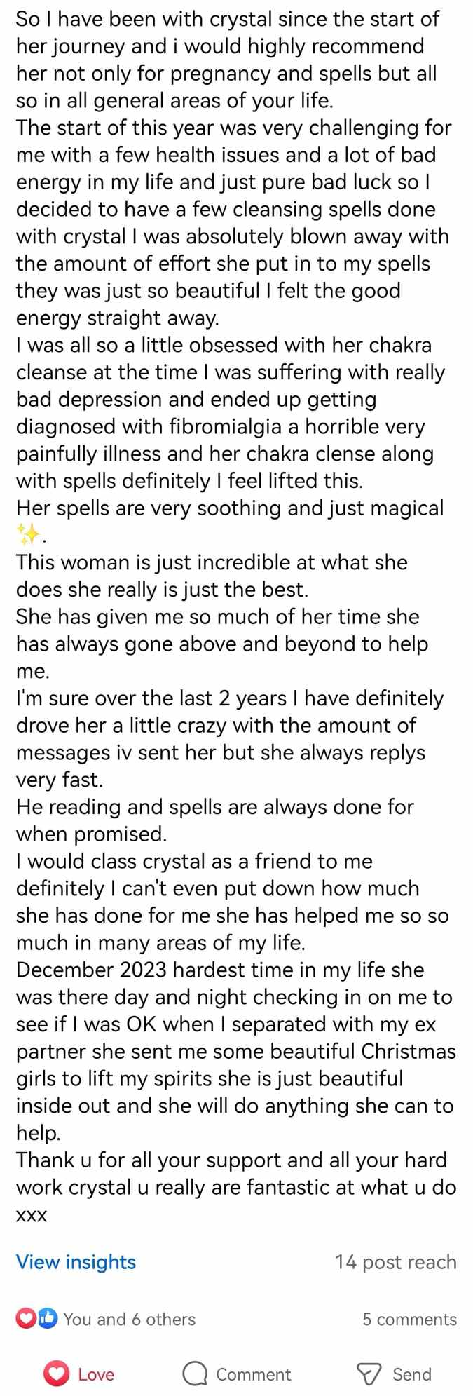 Customer review screenshot