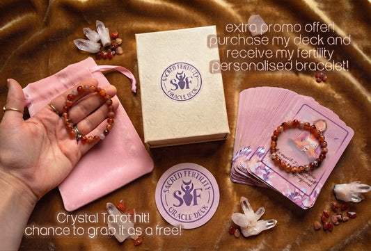 Sacred Fertility Oracle Deck by Crystal Tarot with fertility bracelet (limited offer)